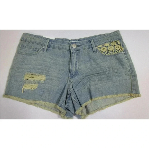 Jessica Simpson Distressed Light Denim Shorts Size 27 NWOT - Picture 2 of 6